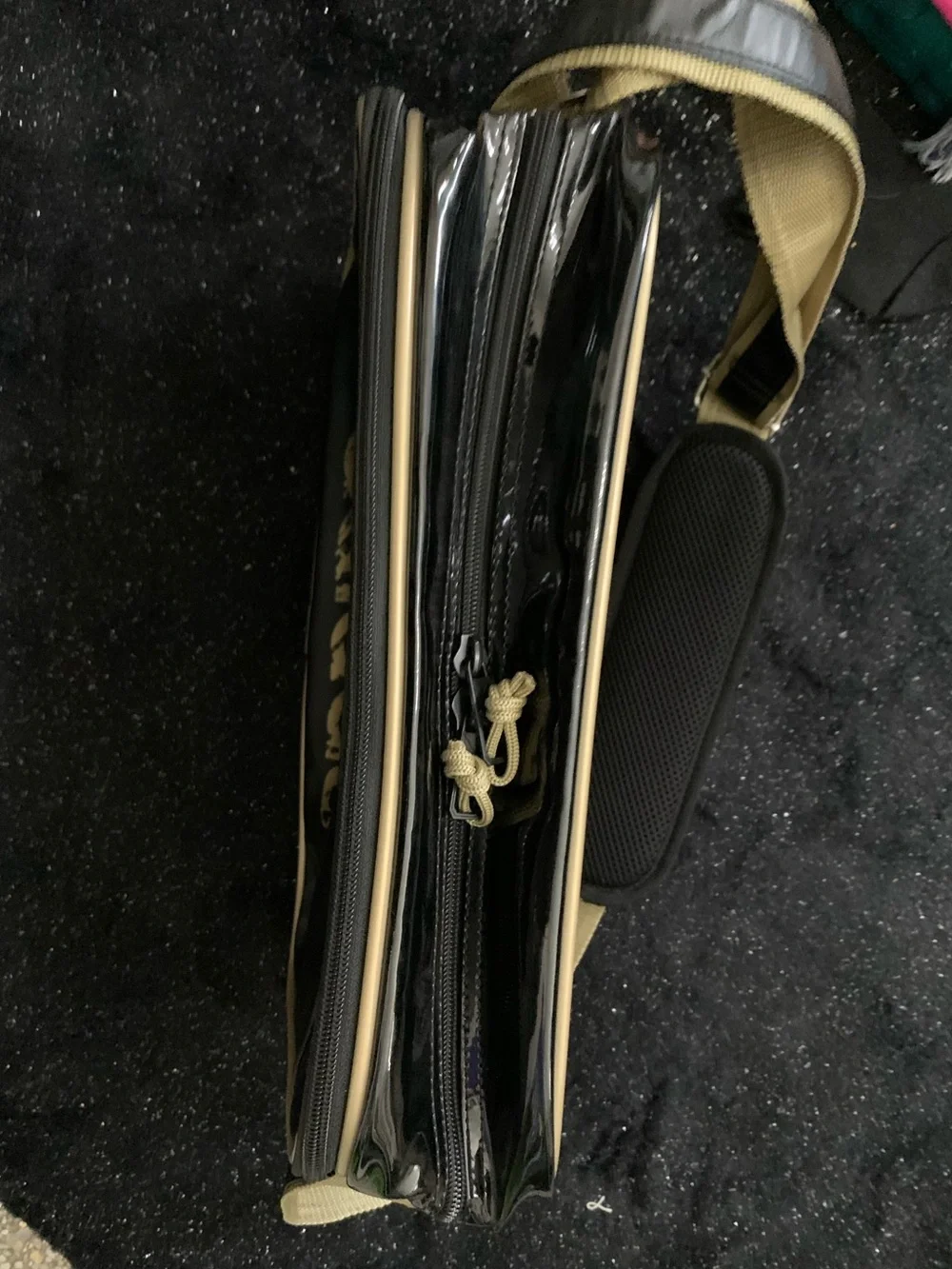 Adidas Black and Gold Logo Messenger Bag
